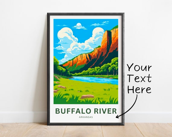 Personalized Buffalo River Travel Print Buffalo River Poster Arkansas Wall Art Framed Present Gift Arkansas Present