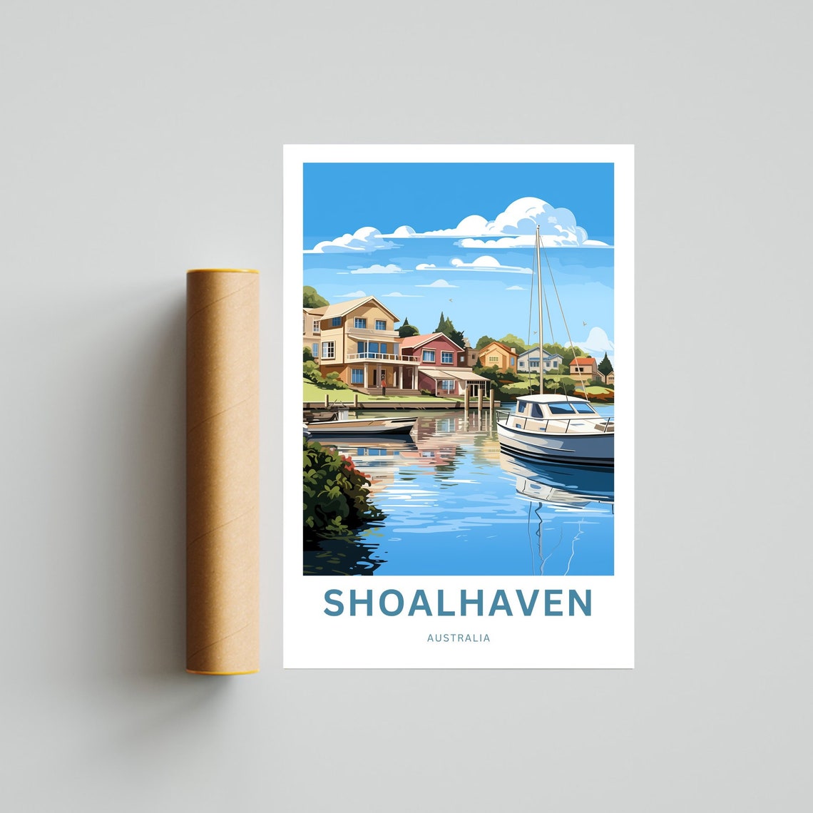 Shoalhaven Australia Harbor Town Boats Waterfront Travel Poster - Image 2