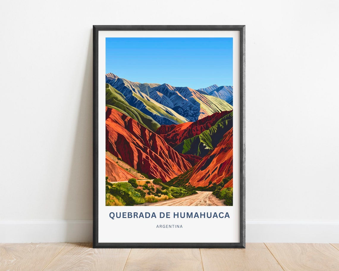 Quebrada De Humahuaca Travel Print Quebrada De Humahuaca Poster Argentina Wall Art Framed Present Gift Argentina Present