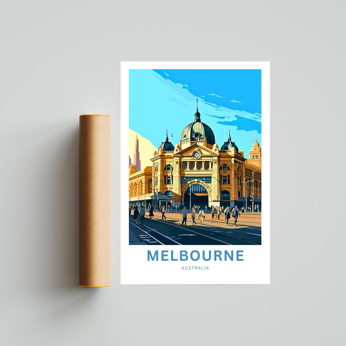Melbourne Australia Flinders Street Station Corner Trams Travel Poster - Image 4