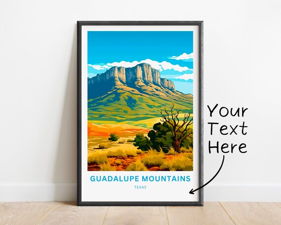 Personalized Guadalupe Mountains Texas Desert Custom Name Poster