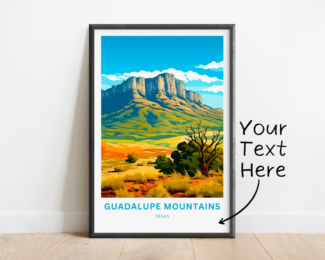 Personalized Guadalupe Mountains Texas Desert Custom Name Poster