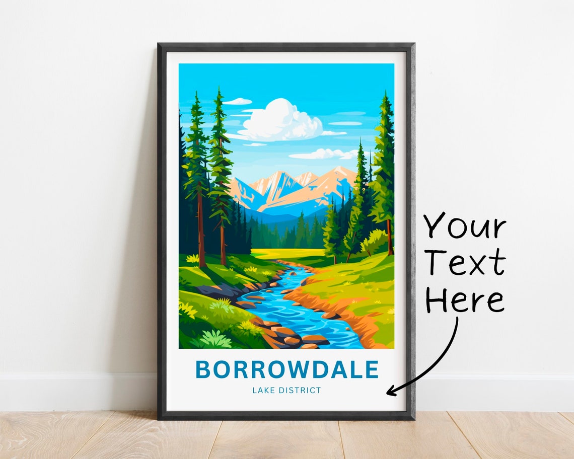 Borrowdale Lake District Pine Stream Personalized Gift Poster