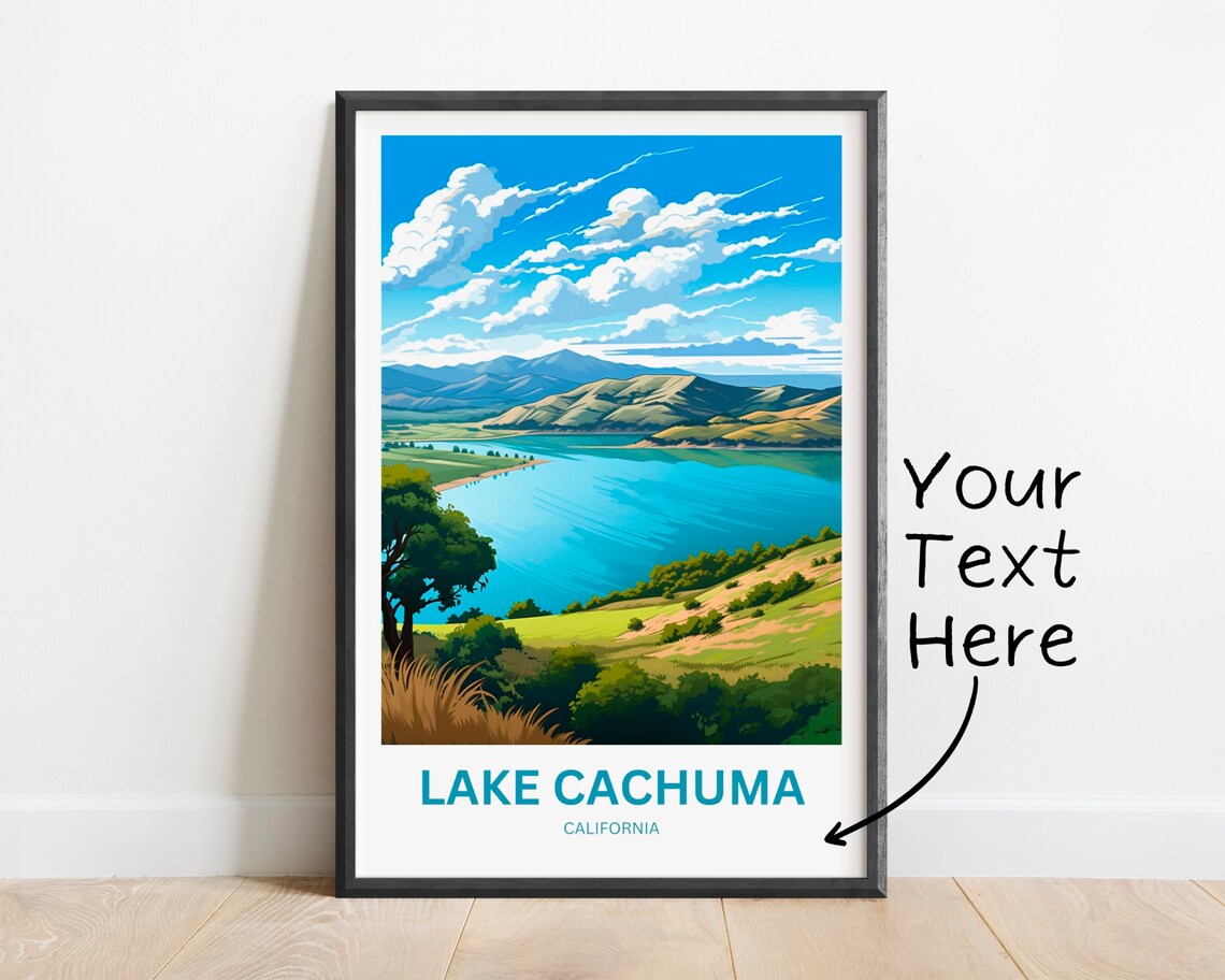 Personalized Lake Cachuma Travel Poster, California