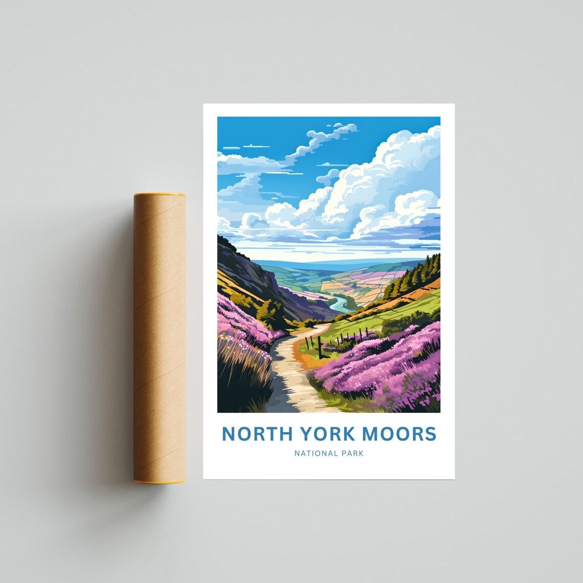 North York Moors National Park Heather Hills England Travel Poster - Image 4