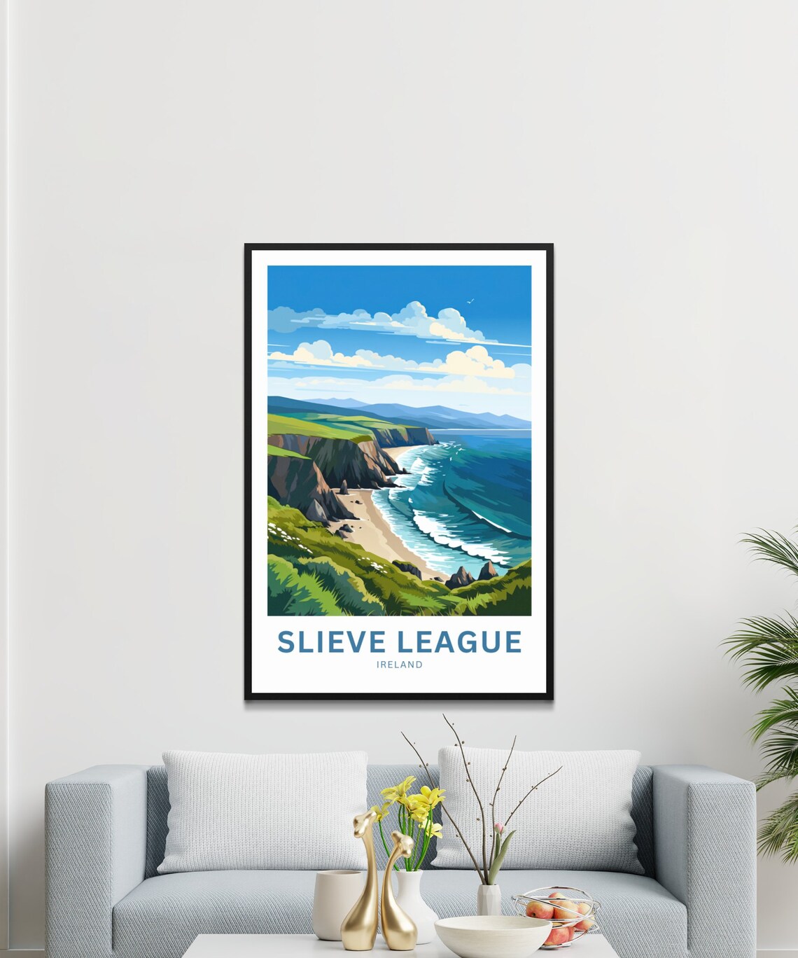 Slieve League Ireland Personalized Cliff Beach Ocean Travel Poster - Image 2
