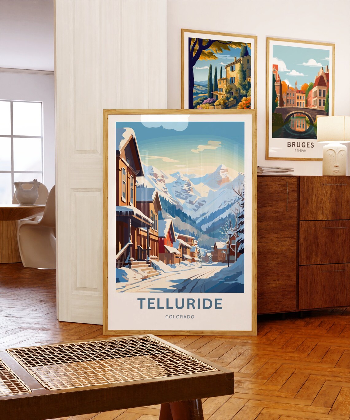 Telluride Colorado Snowy Main Street Alpine Village Travel Poster - Image 5