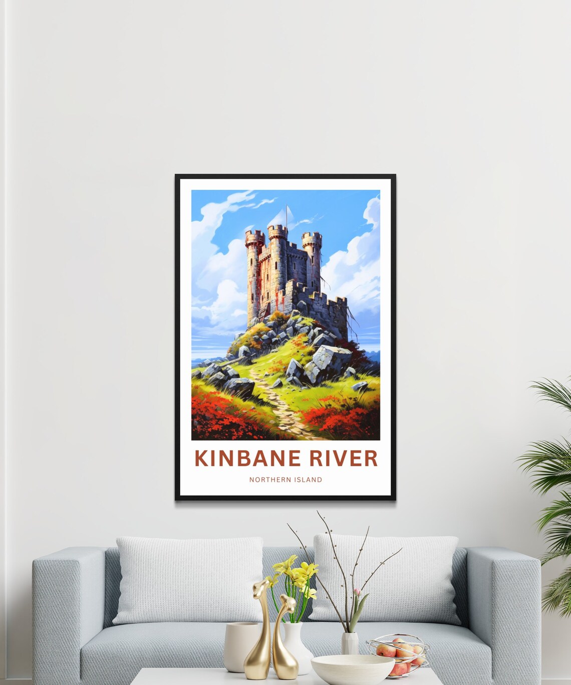 Kinbane River Northern Ireland Castle Keep Headland View Poster - Image 3