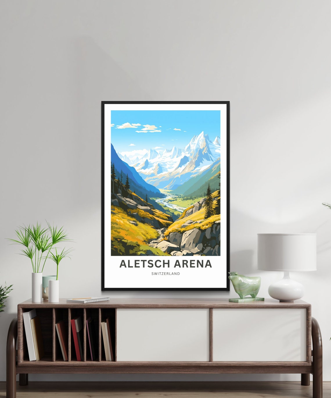 Aletsch Arena Switzerland Glacier Valley Summer Custom Poster - Image 2