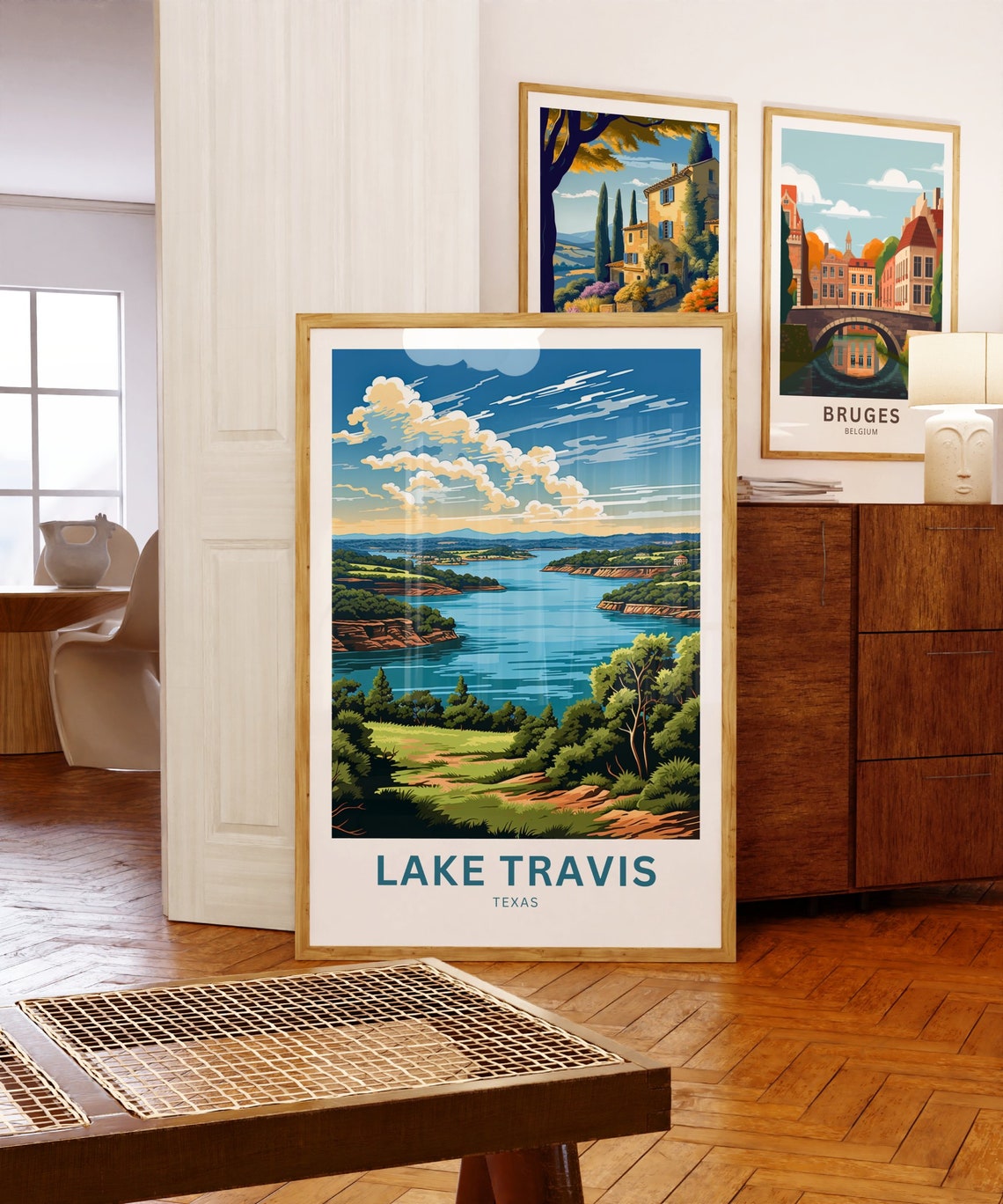 Lake Travis Texas Wide Panoramic Lake View Scene Travel Poster - Image 5