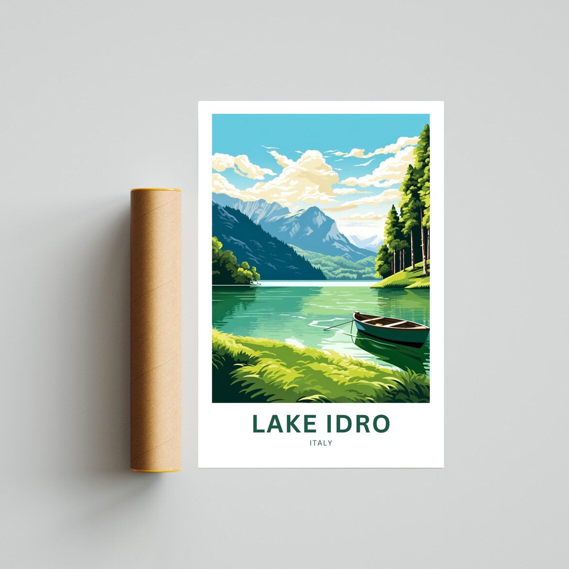 Lake Idro Pine Forest Tranquil Alpine Mountain Lake Italy Poster - Image 4