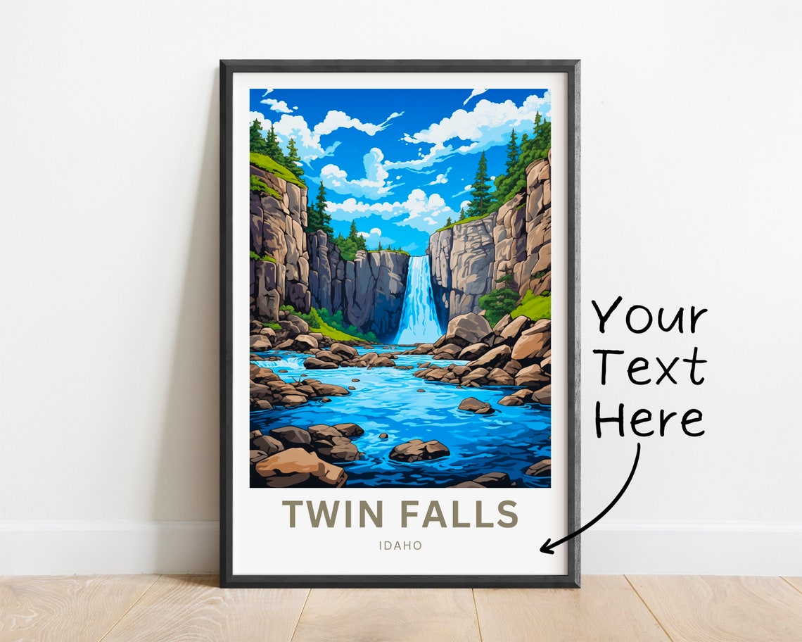 Twin Falls Idaho Majestic Canyon Waterfall Rocky Gorge Poster