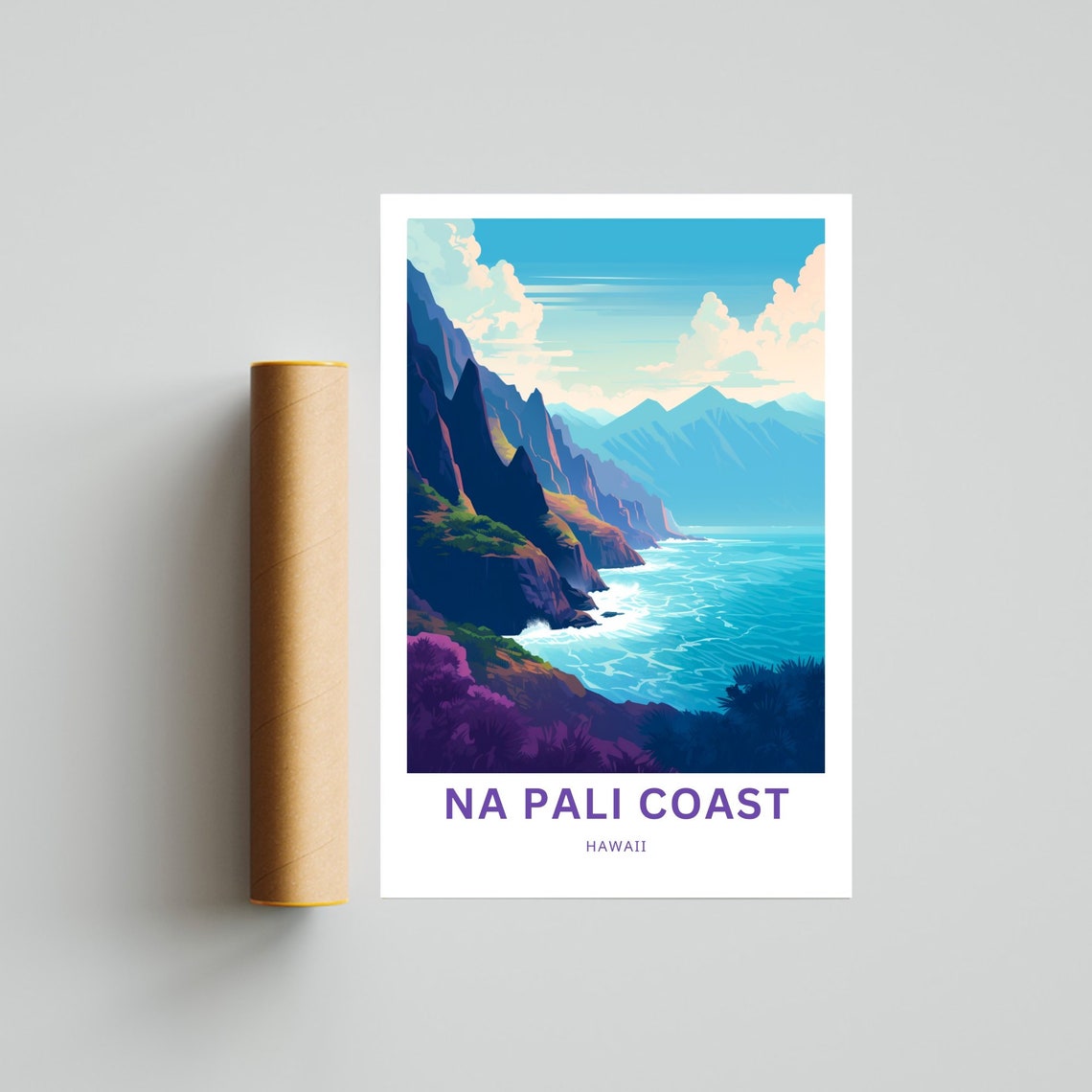Personalized Na Pali Coast Hawaii Dramatic Sea Cliffs Ocean Poster - Image 4