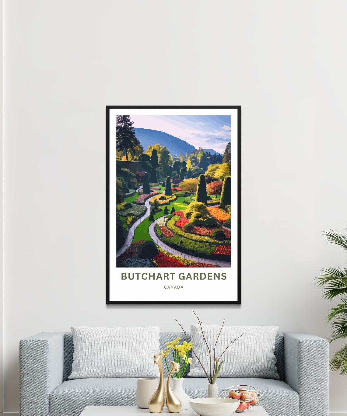 Butchart Gardens Canada Flower Gardens Paths Vintage Travel Poster - Image 3