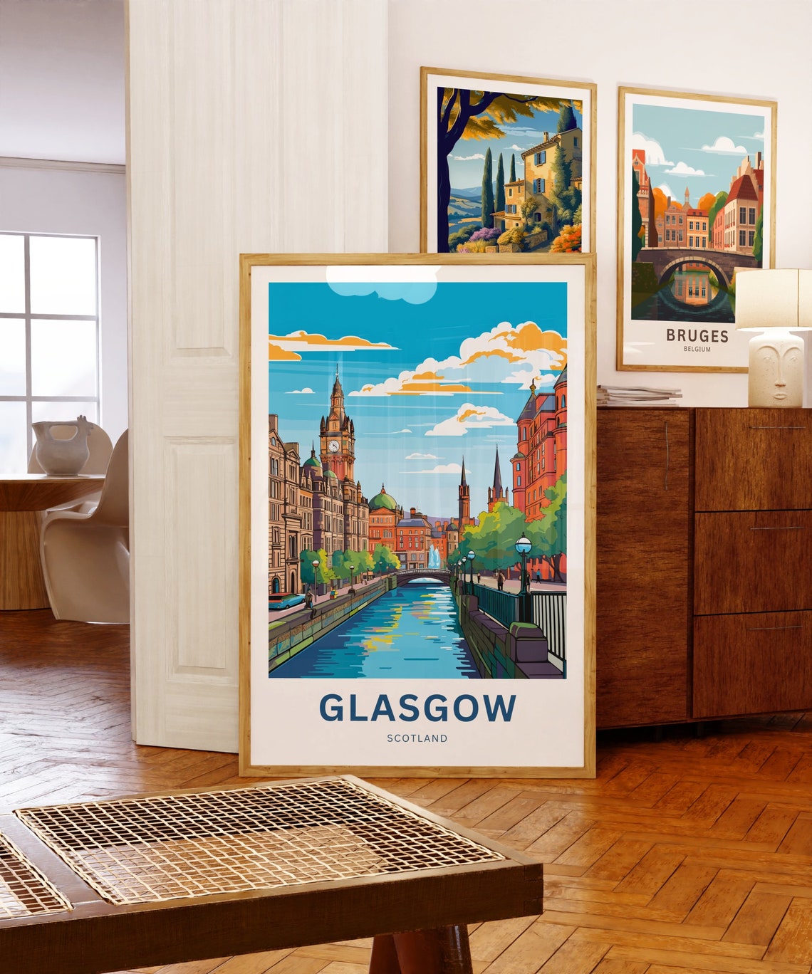 Glasgow Scotland Canal Historic Buildings Clock Tower Poster - Image 5