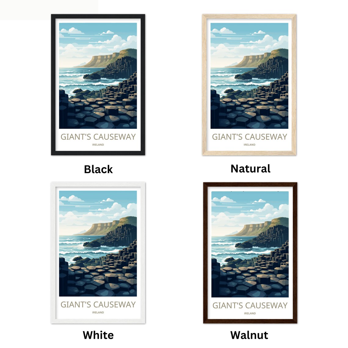 The Giants Causeway, Ireland Travel Poster Art Print - Image 2