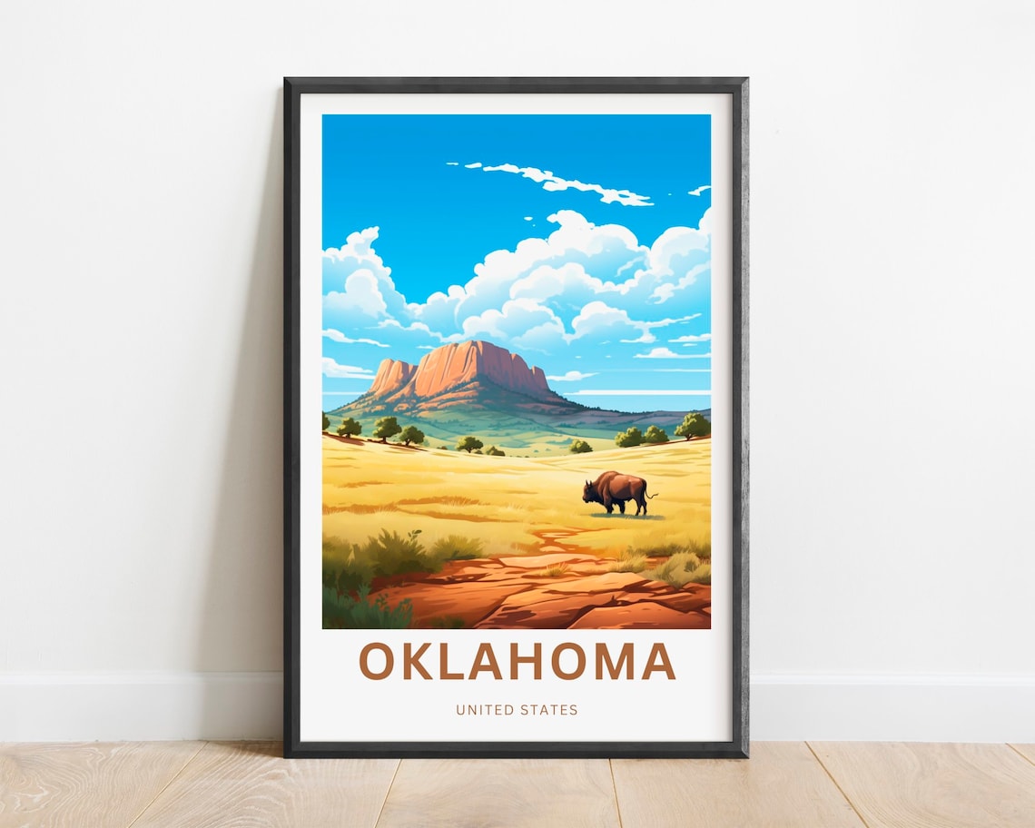 Oklahoma Travel Poster, United States Wall Art