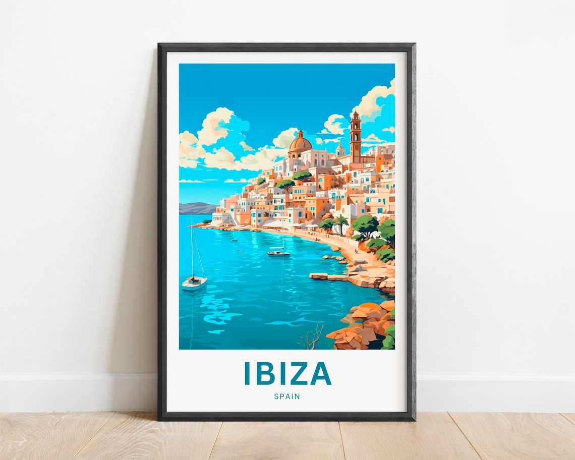 Ibiza Travel Poster, Spain Wall Art Gift