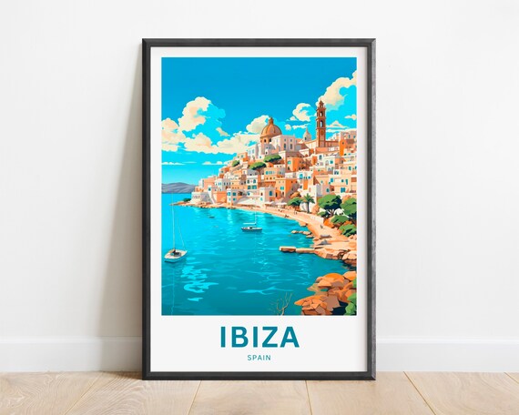 Ibiza Travel Poster, Spain Wall Art Gift