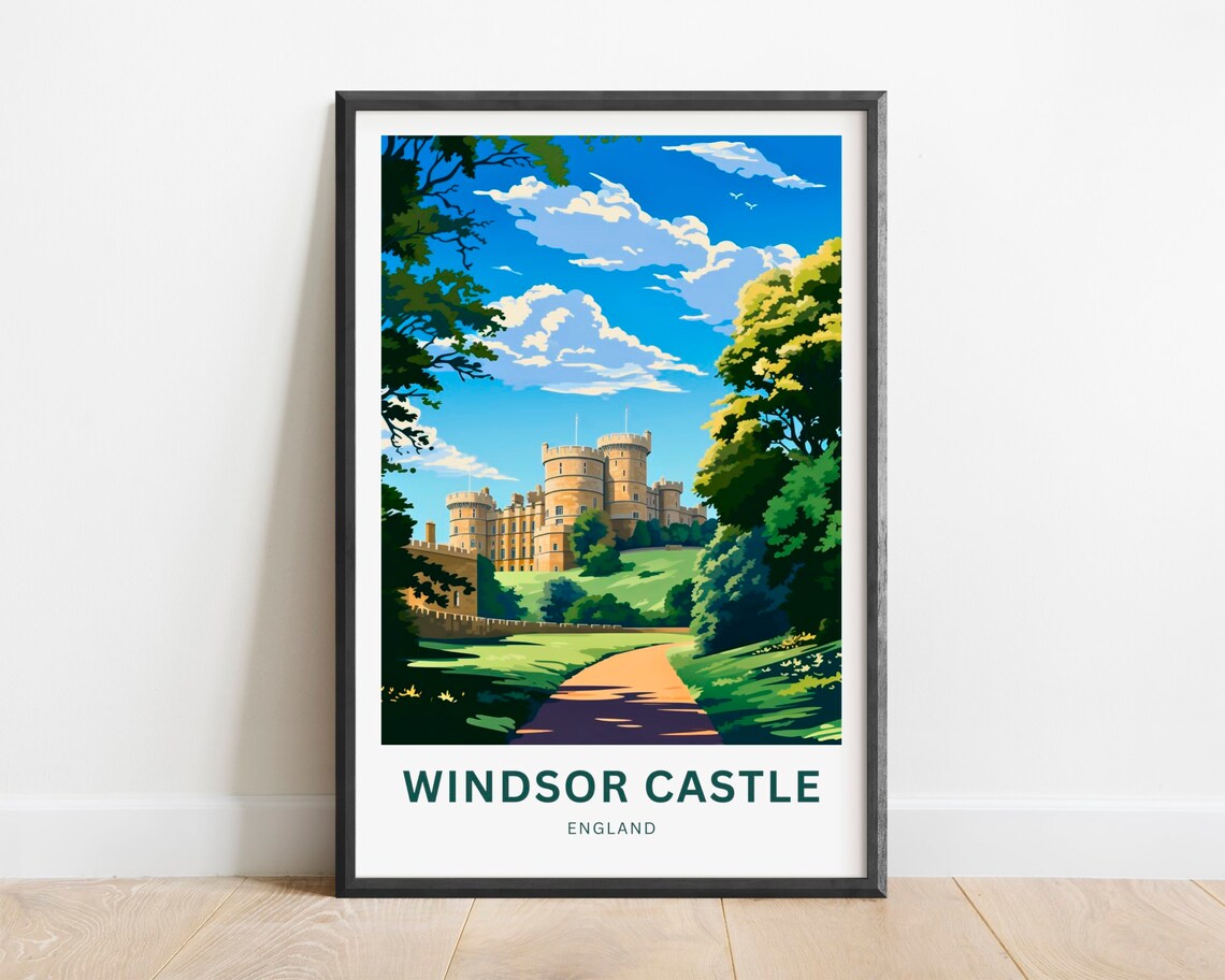 Windsor Castle Travel Poster, England Wall Art