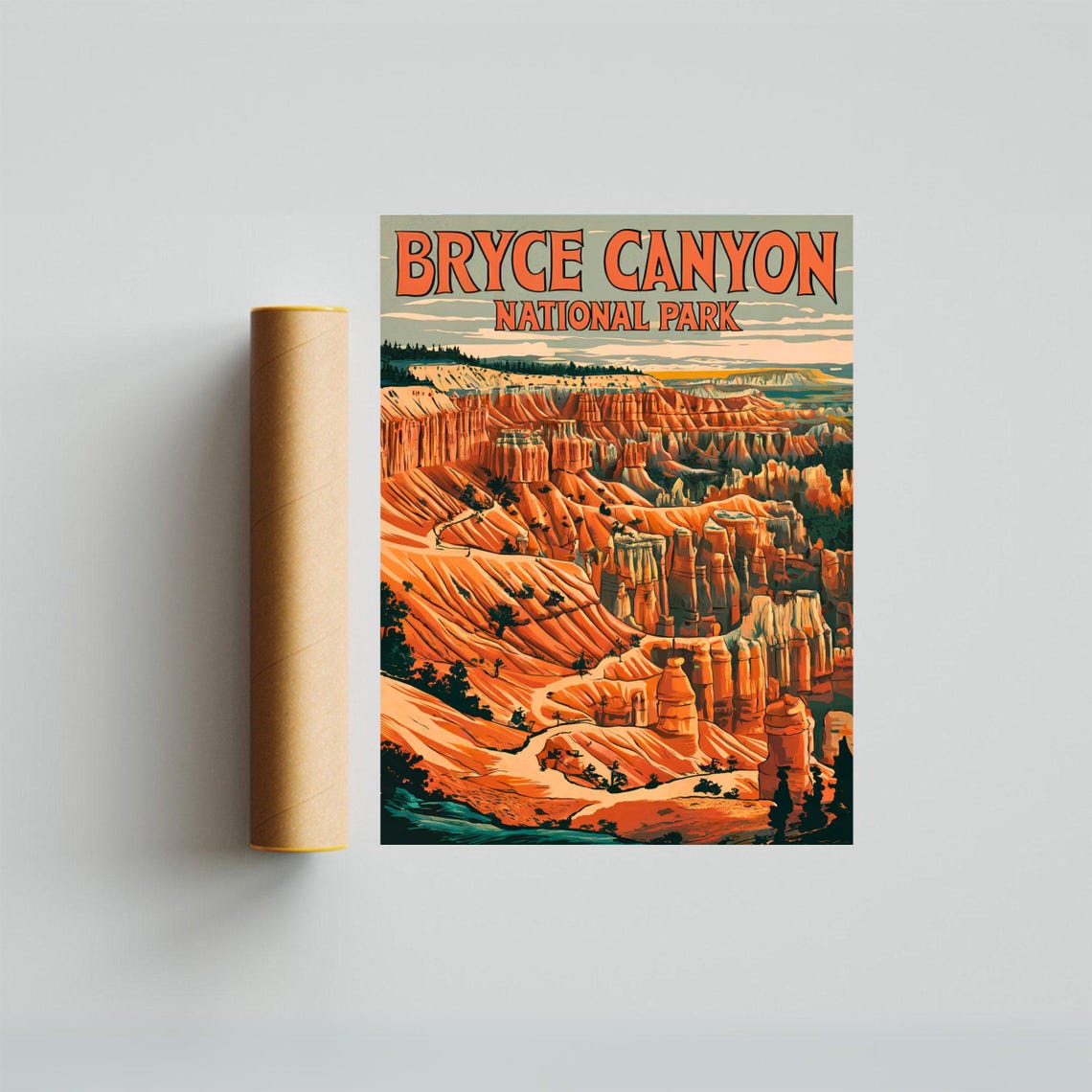 Bryce Canyon National Park Utah Hoodoos Vintage Retro Travel Poster - Image 4