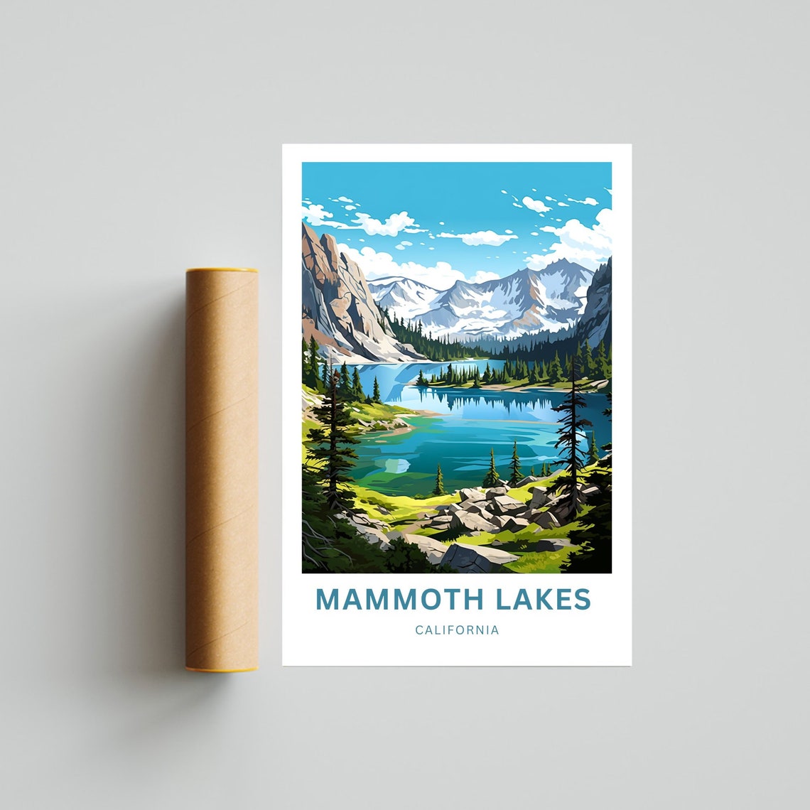 Mammoth Lakes California Alpine Lake Peaks Personalized Poster - Image 4