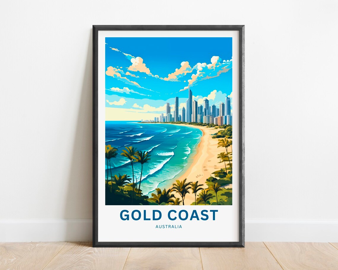 Gold Coast Travel Poster, Queensland Australia