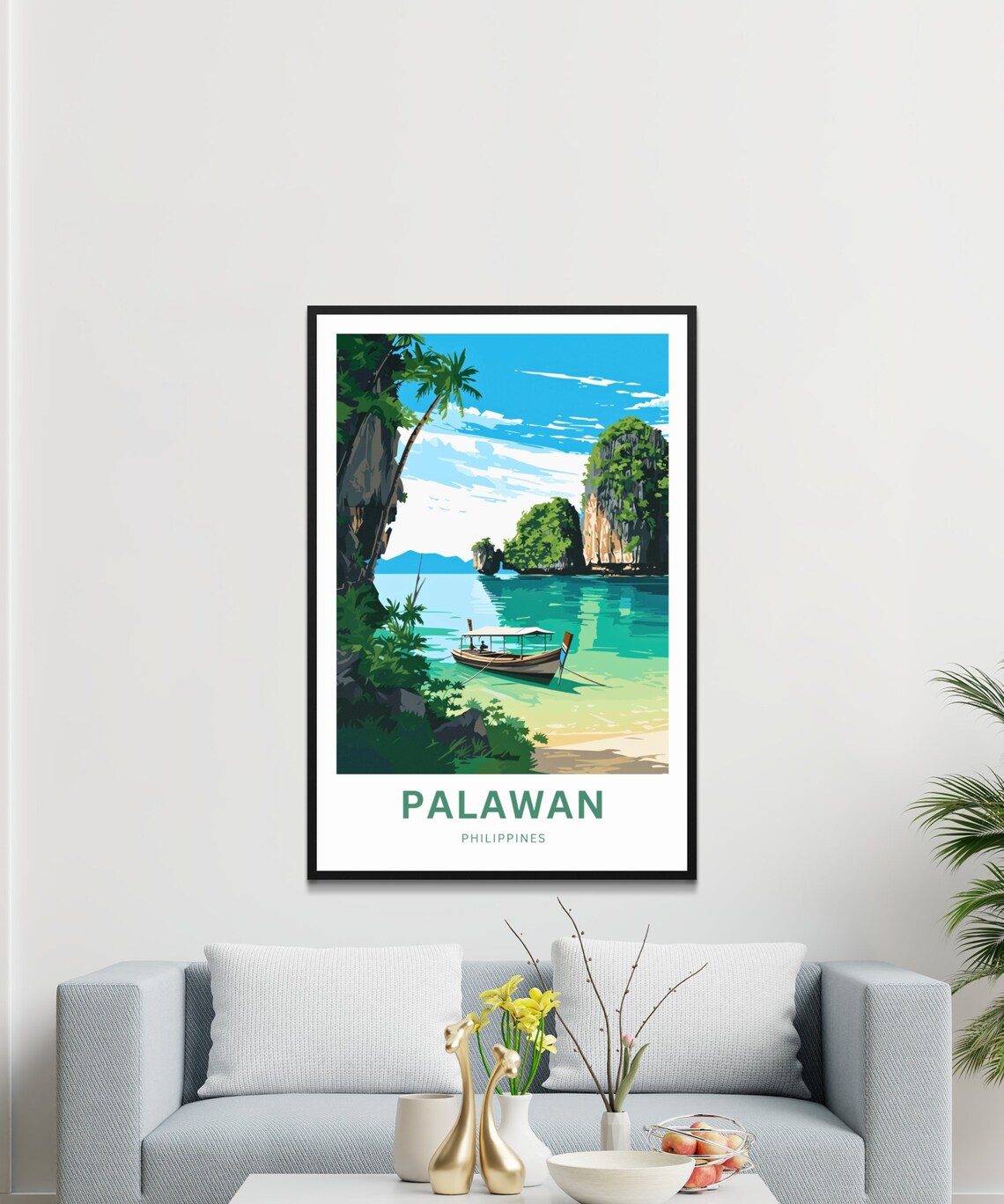 Palawan Travel Poster, Philippines Place Print - Image 3
