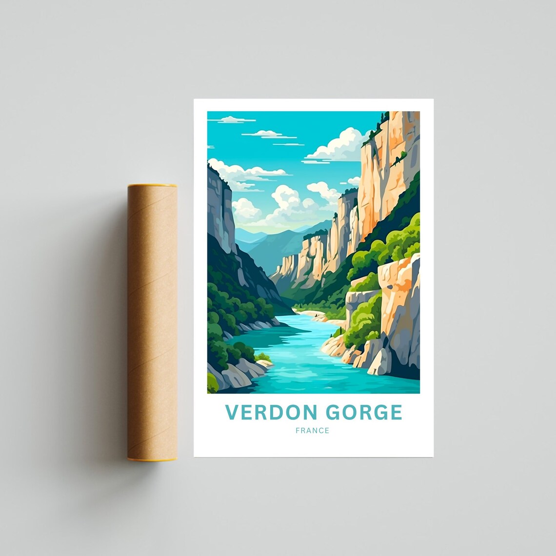 Verdon Gorge France Turquoise Canyon River Personalized Travel Poster - Image 4
