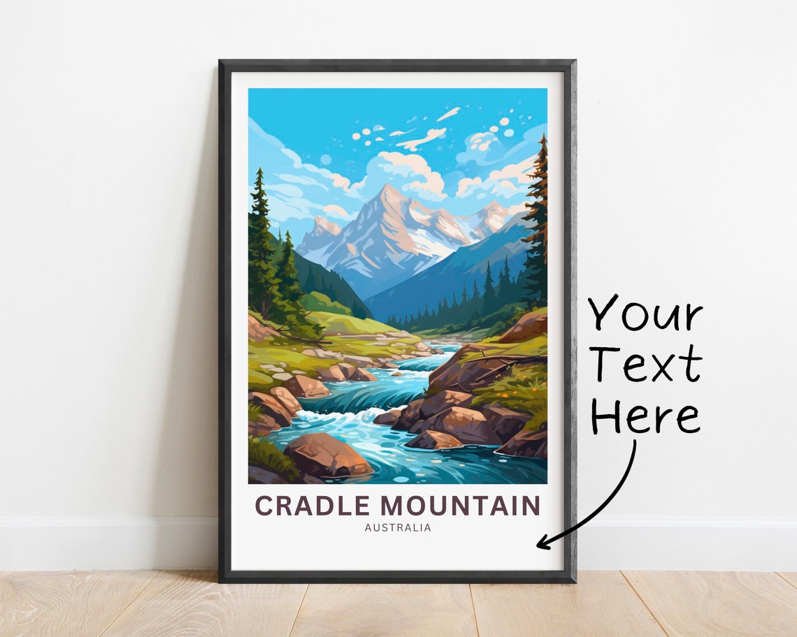 Personalized Cradle Mountain Australia Stream Custom Travel Poster
