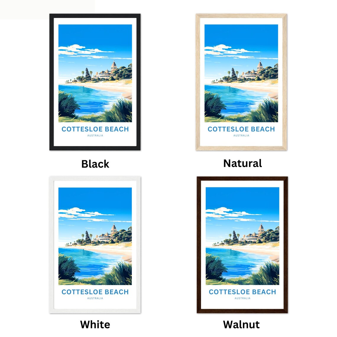 Cottesloe Beach Australia Coastal Headland Ocean Waves Travel Poster - Image 3