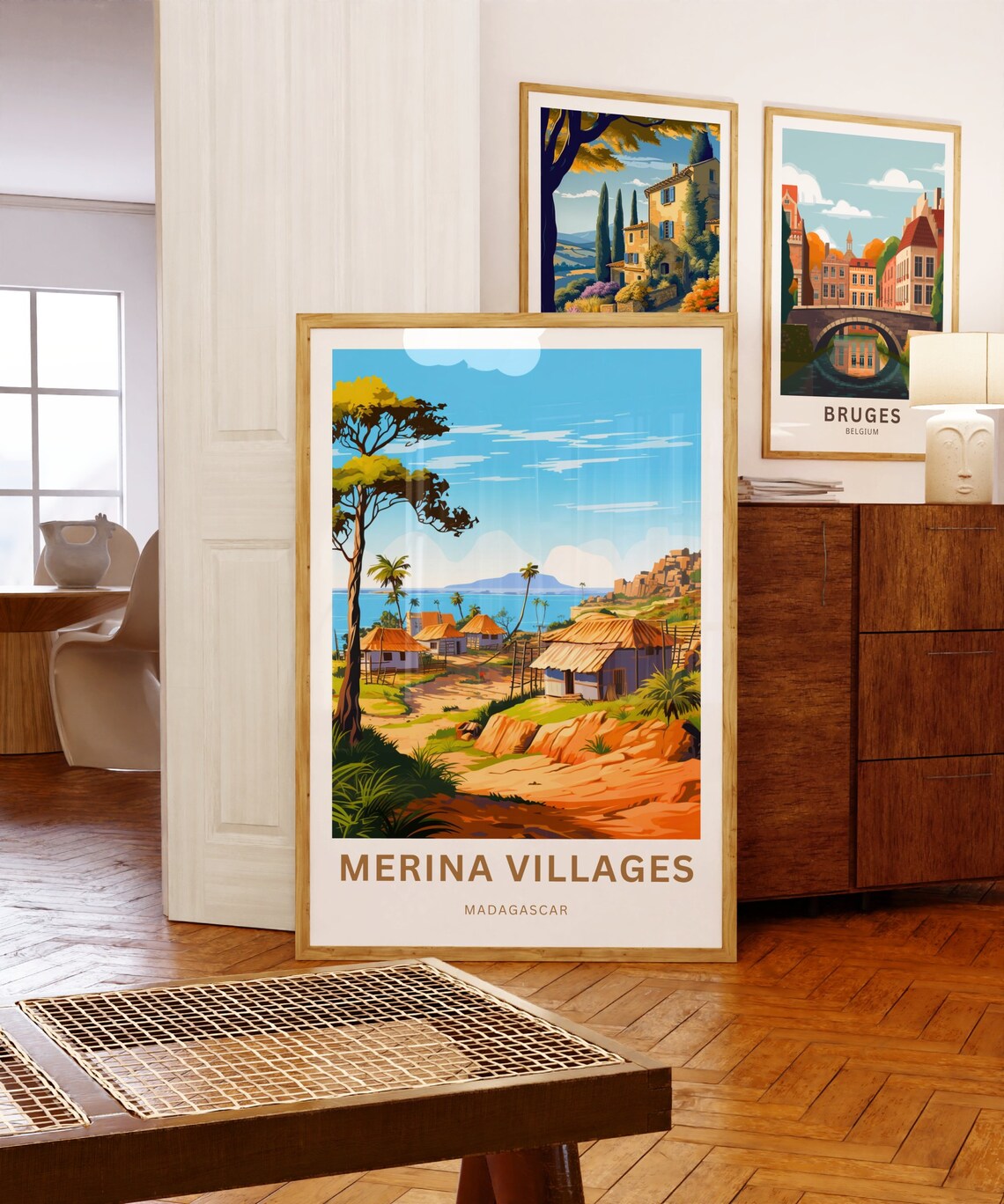 Merina Villages Madagascar Thatched Huts Tropical Scene Art Poster - Image 5