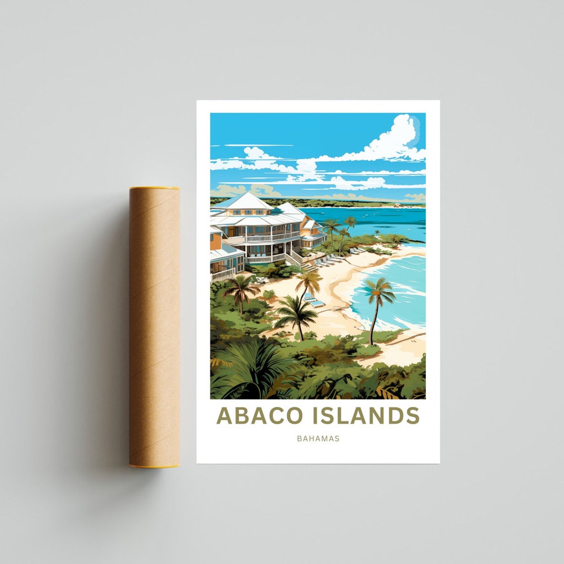 Personalized Abaco Islands Travel Print Abaco Islands Poster Bahamas Wall Art Framed Present Gift Bahamas Present - Image 4