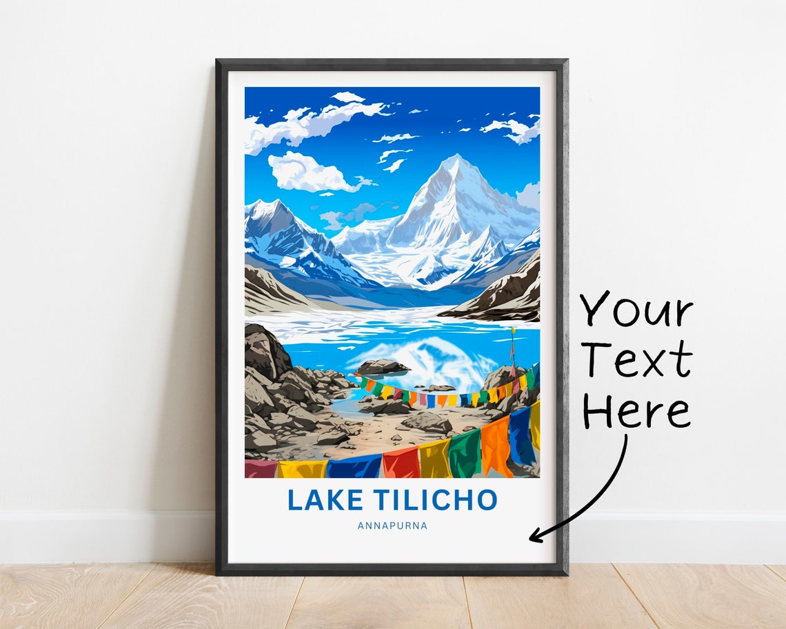 Personalized Lake Tilicho Annapurna Himalayan Mountain Travel Poster