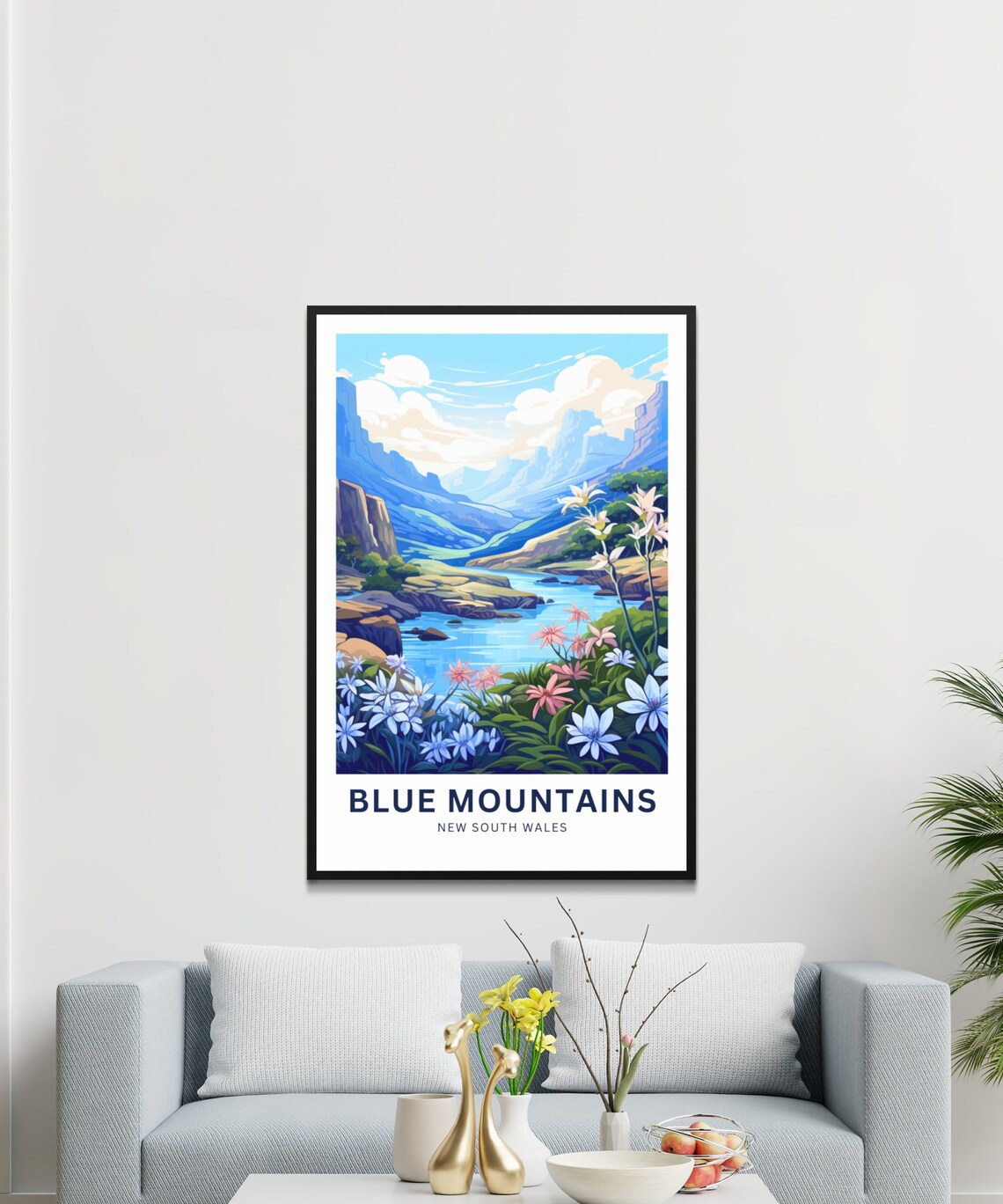 Blue Mountains New South Wales Blue Valley Wildflower Poster - Image 3