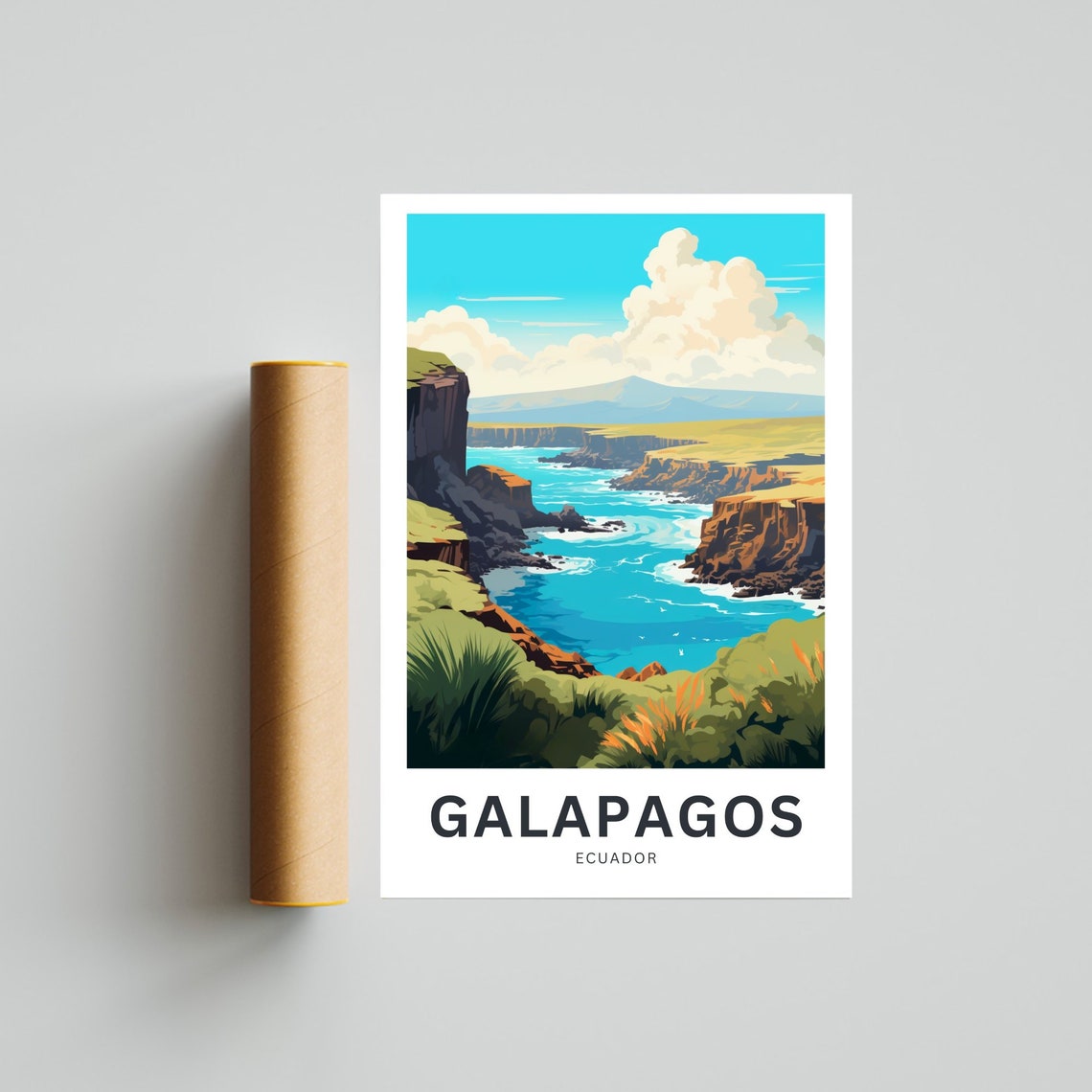 Personalized Galapagos Island Travel Print Galapagos Island Poster Ecuador Wall Art Framed Present Gift Ecuador Present - Image 4
