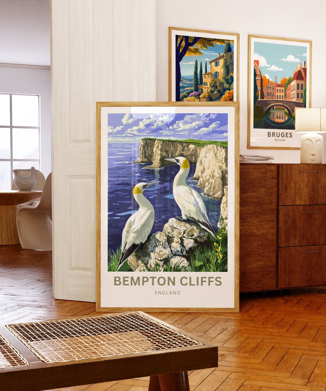 Bempton Cliffs England Chalk Gannets Coast Custom Travel Poster - Image 5