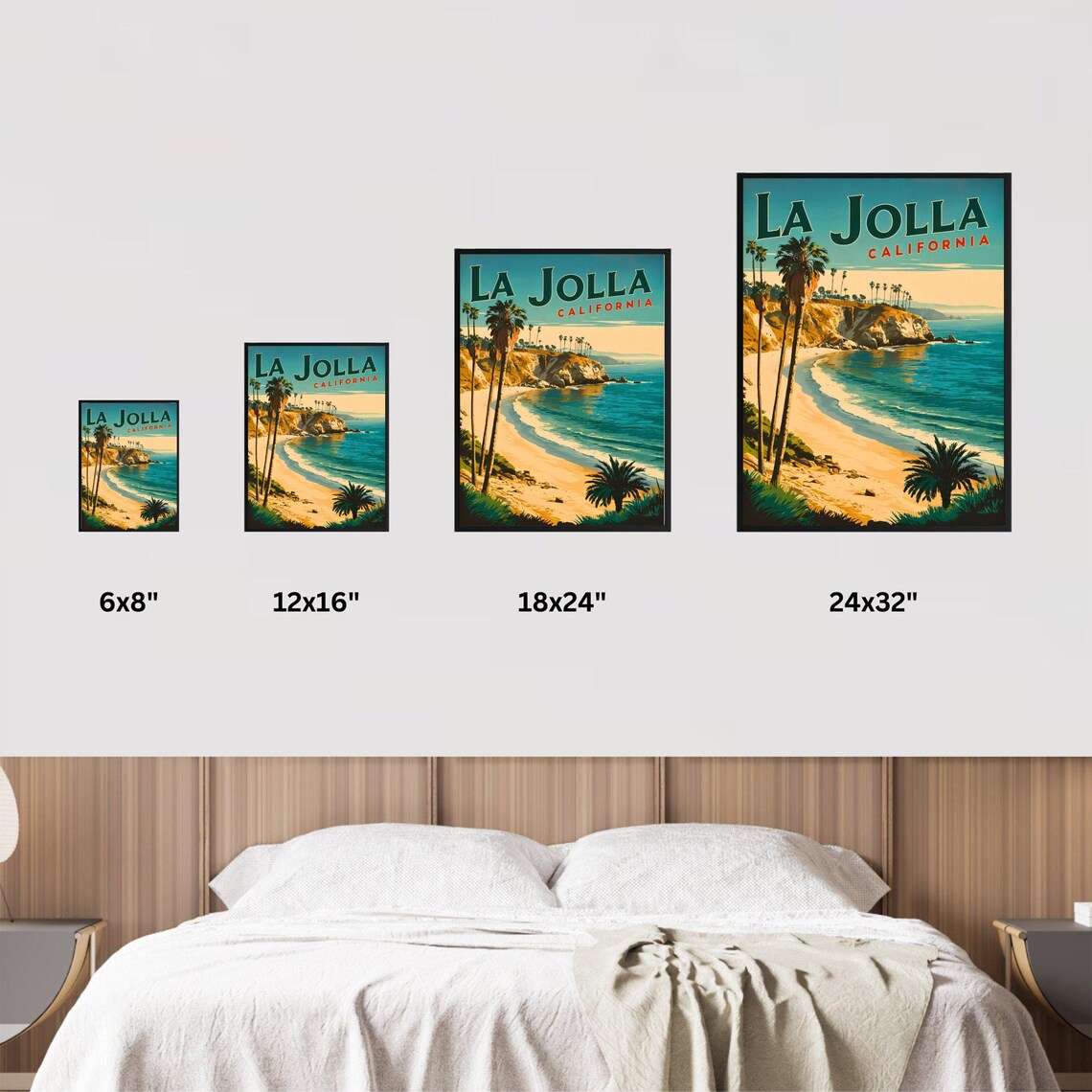 La Jolla Cove Vintage Travel Poster, California Art Print - Image 4