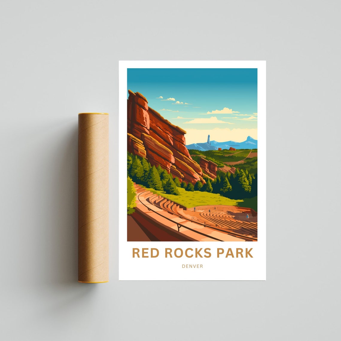 Personalized Red Rocks Park Denver Amphitheatre Travel Poster - Image 4