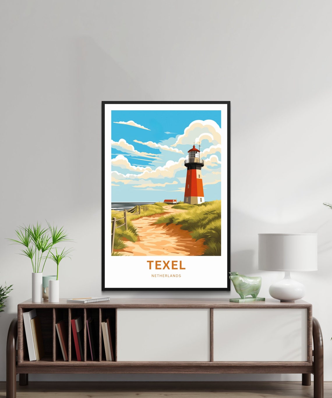 Texel Netherlands Lighthouse Coastal Dunes Custom Travel Poster - Image 2