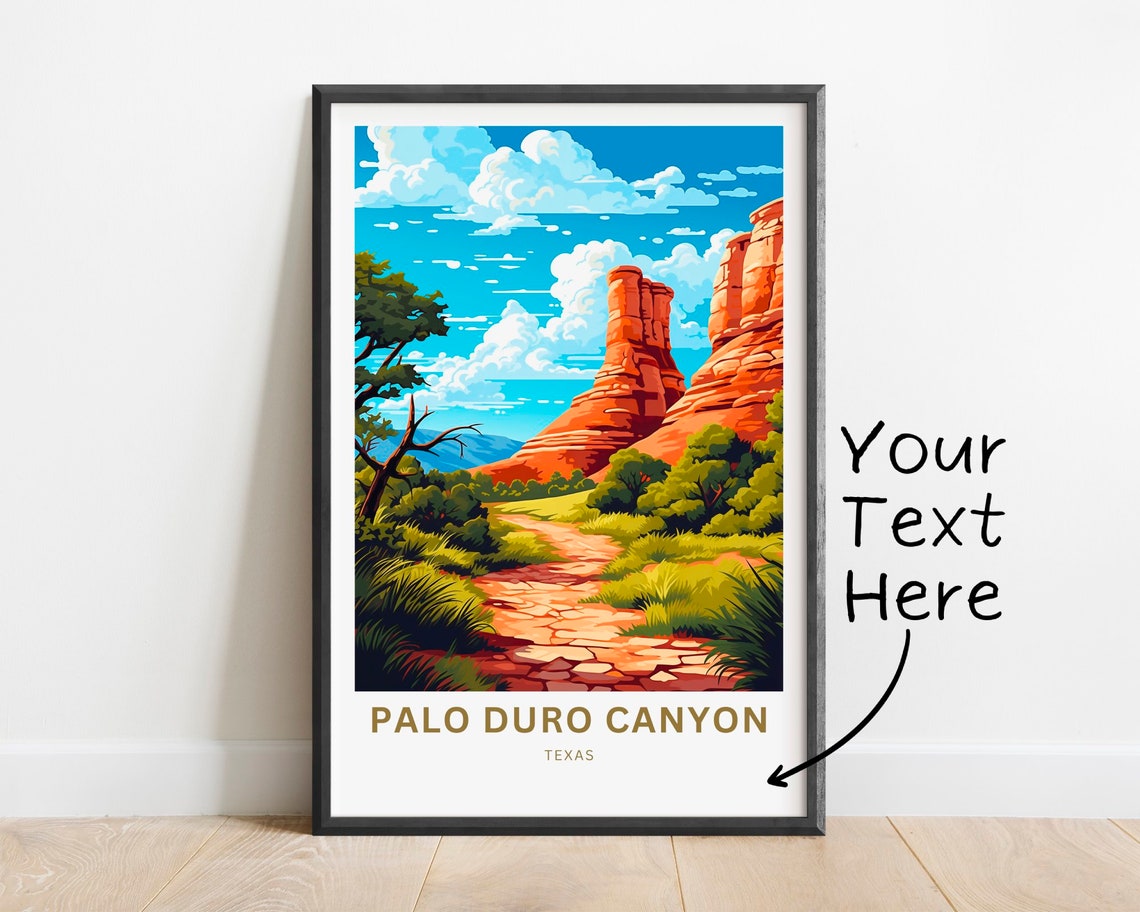 Palo Duro Canyon Texas Red Rock Spires Custom Text Personalized Poster