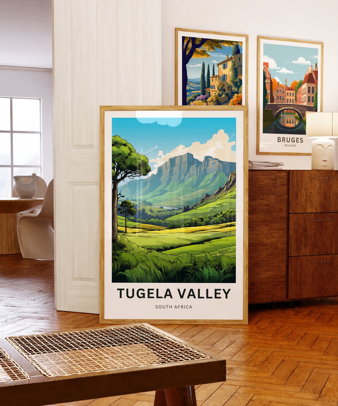 Tugela Valley South Africa Mountain Cliffs Green Valley Travel Poster - Image 5