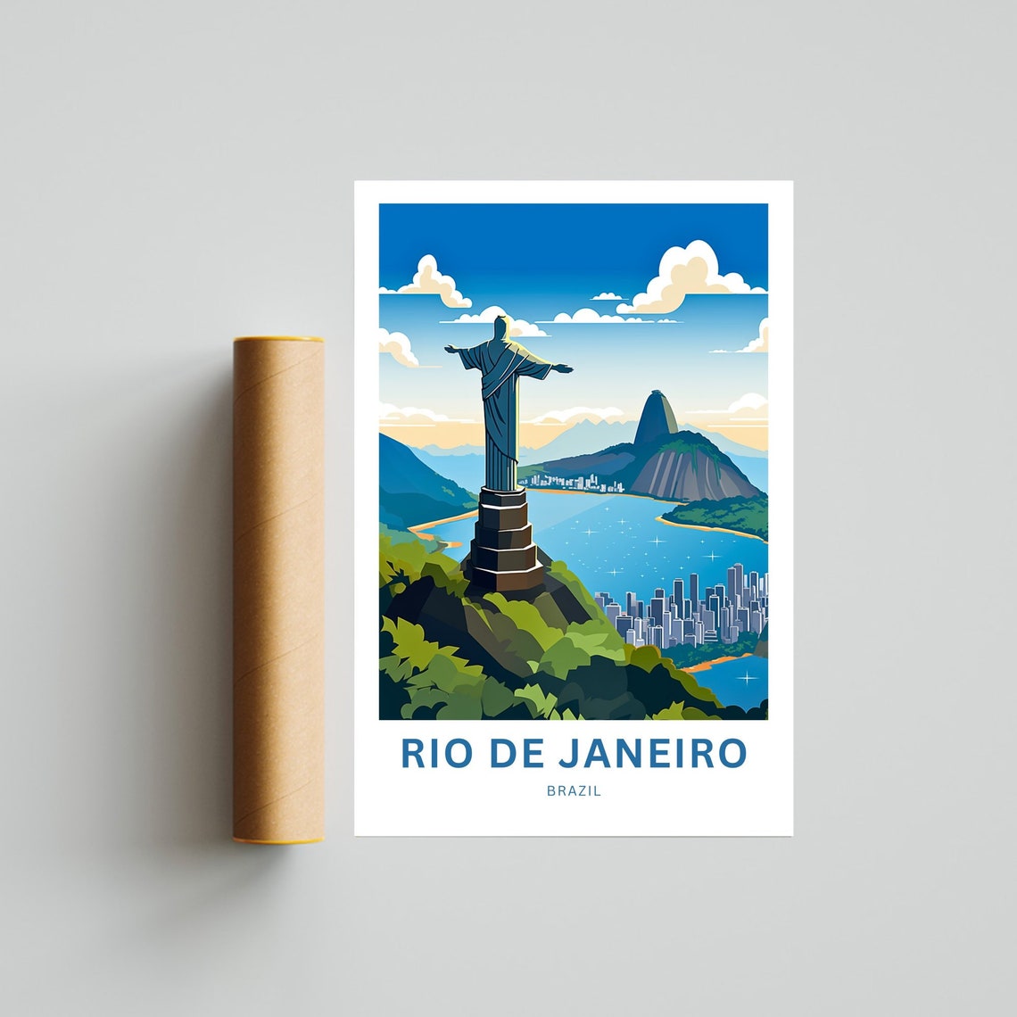 Rio De Janiero Travel Print Rio De Janiero Poster Brazil Wall Art Framed Present Gift Brazil Present - Image 4
