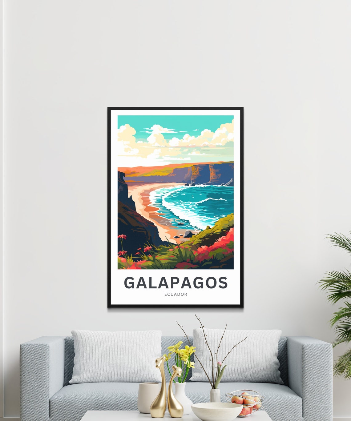 Personalized Galapagos Island Travel Print Galapagos Island Poster Ecuador Wall Art Framed Present Gift Ecuador Present - Image 3