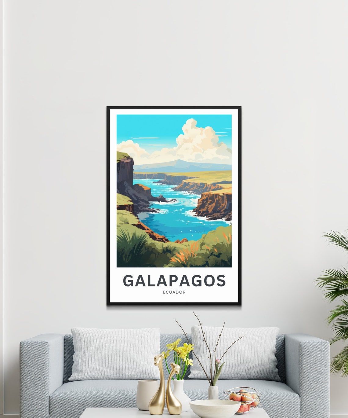 Personalized Galapagos Island Travel Print Galapagos Island Poster Ecuador Wall Art Framed Present Gift Ecuador Present - Image 3