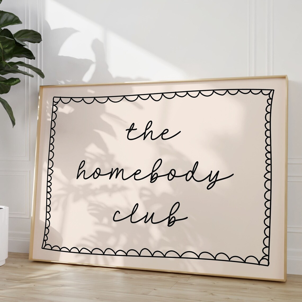 The Homebody Club, Black Hand-Drawn Art Print