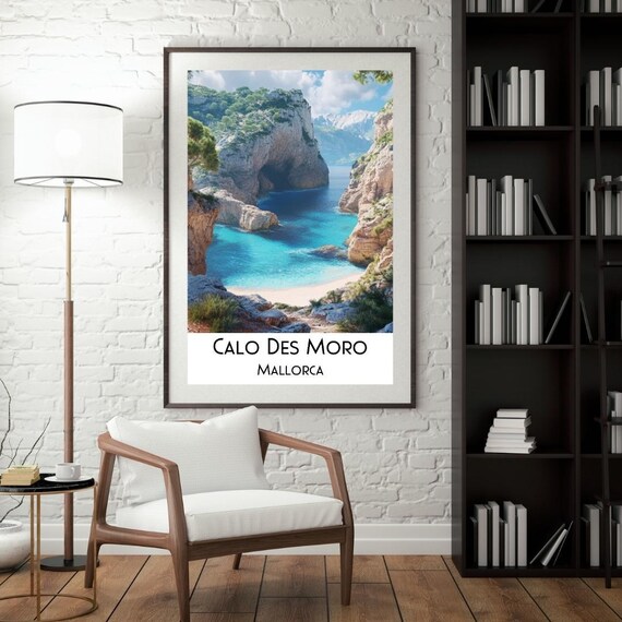 Calo Des Moro Mallorca Turquoise Cove Rocky Cliffs Travel Poster
