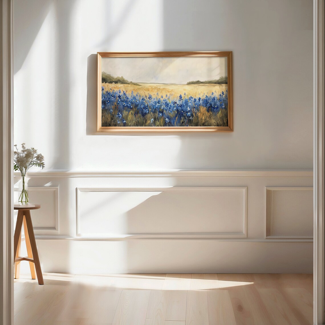 Bluebonnet Wildflower Field Golden Sunset Texas Spring Art Poster - Image 2
