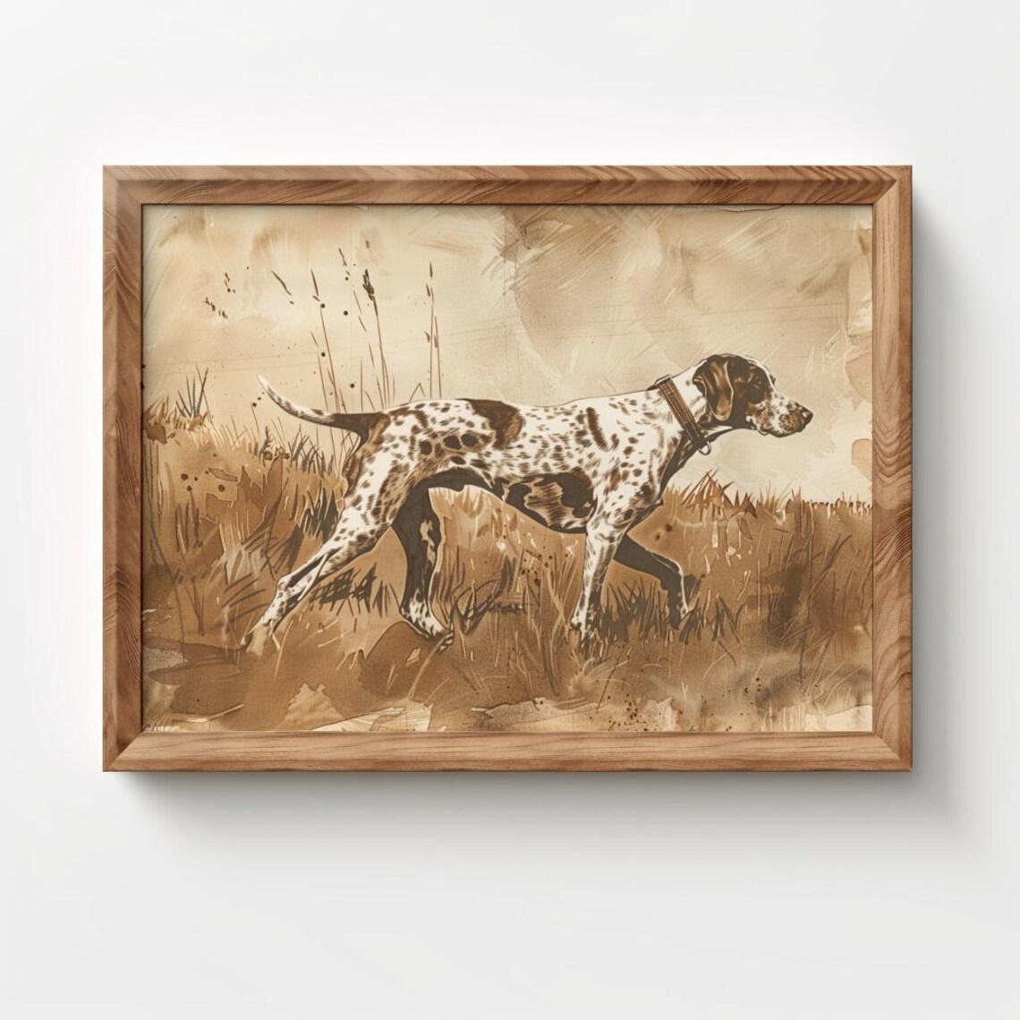 German Shorthaired Pointer Sketch, Vintage Poster Print