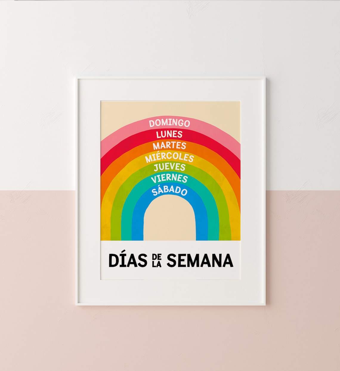 Dias De La Semana Spanish Days Of The Week Rainbow Kids Poster - Image 4